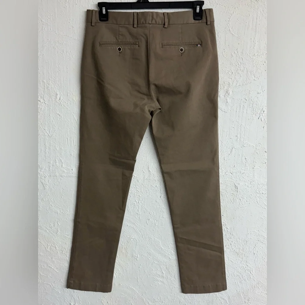 Men's Bugatchi Flat-Front Chino Trouser Casual Dress Pants Size 34
